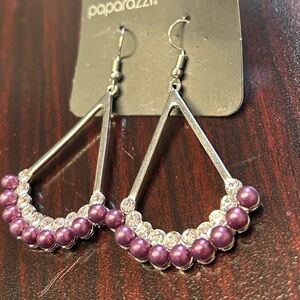 Paparazzi Purple and Silver Earrings